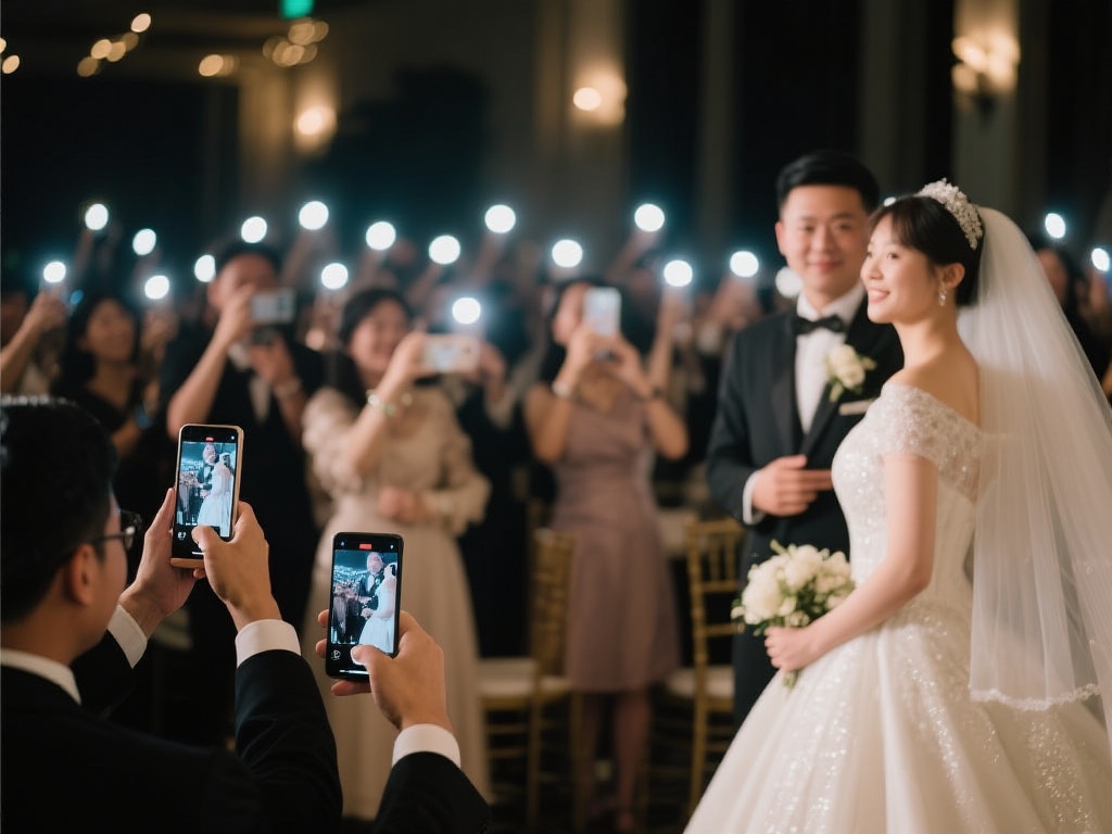 试想，如果婚礼现场充满闪烁的屏幕光，来宾