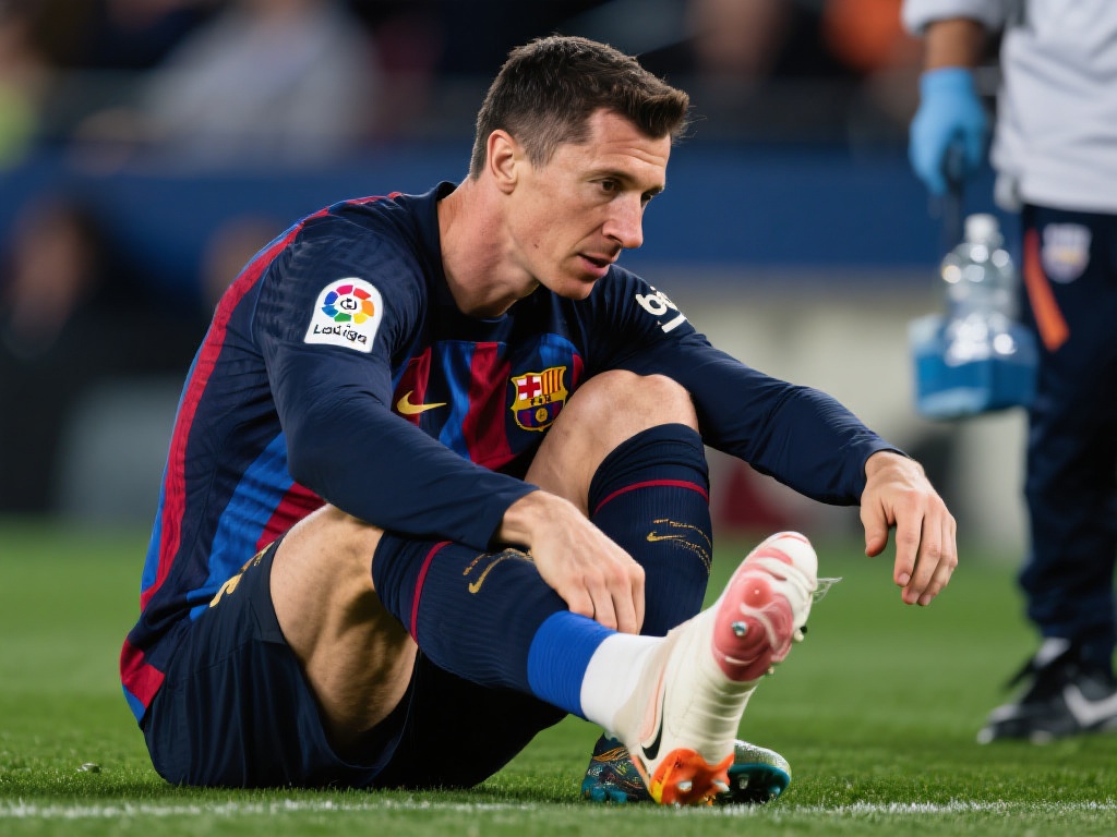 巴萨宣布:莱万左脚踝受伤,具体复出日期尚未确定 根据巴萨官方声明,莱万的伤情目前处于初诊